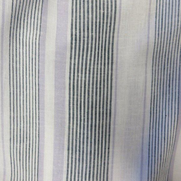 SPLENDID‎ Linen Blend V-Neck Blouse Size M Grey Purple White Strip Top Shirt NWT - Picture 6 of 12